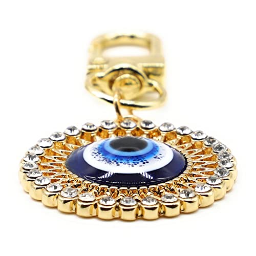 Evil Eye Keychains Car Key Ring Bag Purse Charm for Women Men - Good Luck Amulet Protection - color: D