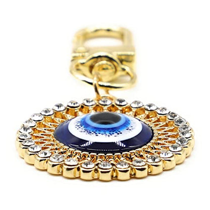 Evil Eye Keychains Car Key Ring Bag Purse Charm for Women Men - Good Luck Amulet Protection - color: D