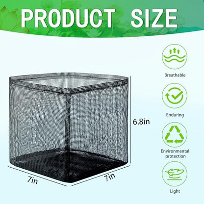 EBaokuup 4 Pcs Aquatic Pond Planting Bags-7" Reusable Mesh Water Garden Pond Plant Pot-Breathable Black Square Lily Plant Pots for Pond Bog Plant Garden Terrestrial Plant - color: Black, size: Square
