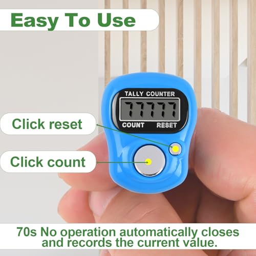 Tally Counter Electronic Finger Counter Digtal Clicker Counter 20pc | 10 Colors 5 Digit LCD Counting For Knitting /Golf /Coaching /Goods Counting/Lap Etc
