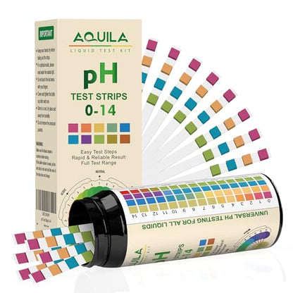 pH Test Strips 0-14, 150CT Universal Litmus Paper pH Tester Kit for Liquid | pH Testing Kit for Drinking Water, Pool Spa Aquarium Fish Tank Urine Saliva Food Beverage Kombucha Soil,Soap Making, Skincare