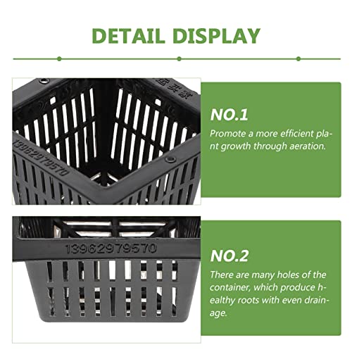 Yardwe 20pcs Planting Mesh Net Cup Square Plant Net Pots Plant Basket for Hydroponics Aquaponics Orchids - size: 20PCS