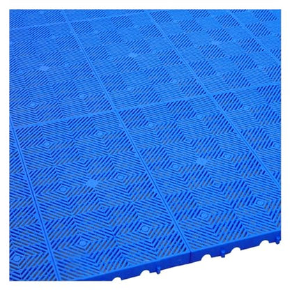 Display Pedestal Stand Plastic Pallet, Indoor/Outdoor Cold Warehouse Shipping Pads, Garage, Easy to Stack-Blue-2 Pack-90x30x3