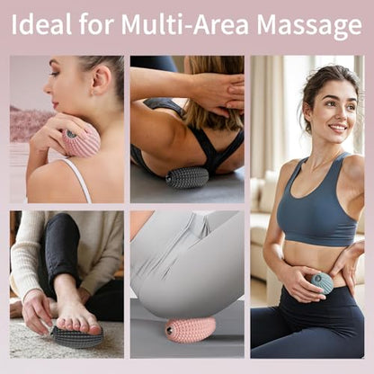 Vibrating Massage Ball for Plantar Fasciitis & Myofascial Release, Silicone Muscle Roller for Back, Neck, Foot, and Leg, Portable Trigger Point Massage Tool, 3 Vibration Modes (Pink) - color: Pink