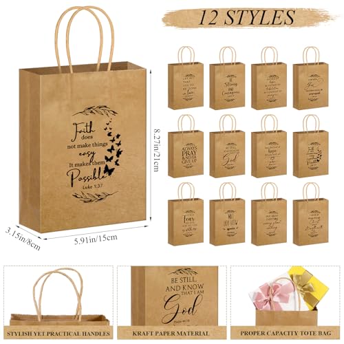 Gersoniel 108 Pcs Christian Bible Verse Gift Bags, Handled,Classic Design - style: Classic Design