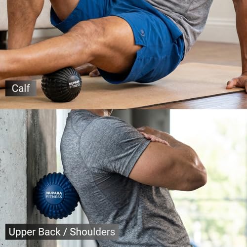 Massage Ball - Myofascial Release Ball for Recovery in Muscles, Shoulder, and Back. Trigger Point Massage and Pressure Point Therapy. (5-inch) - color: Blue