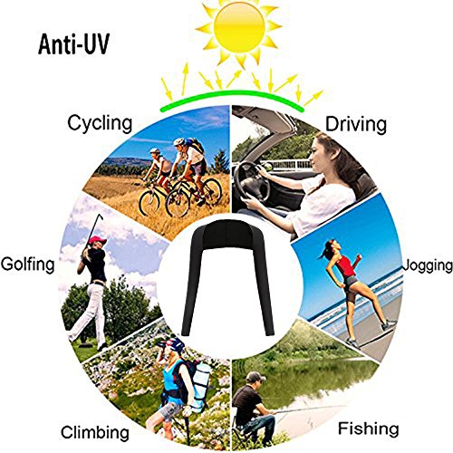 Women Cooling Shawl Arm Sleeve with Finger Hole, Comfortable & Breathable, Anti-UV, Ladies Sun Protection Cooler Shrug - color: Black
