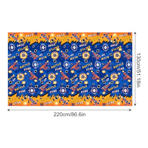 1Pc Dart War Party Plastic Tablecloth 54 x 87 Inch Long Table Cover, Battle Zone Party Tablecover for Dart War Theme Kids Baby Shower Birthday Dinner Picnic Kitchen Event - color: Dart War