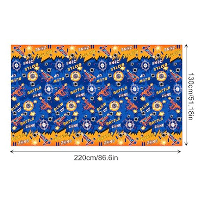 1Pc Dart War Party Plastic Tablecloth 54 x 87 Inch Long Table Cover, Battle Zone Party Tablecover for Dart War Theme Kids Baby Shower Birthday Dinner Picnic Kitchen Event - color: Dart War