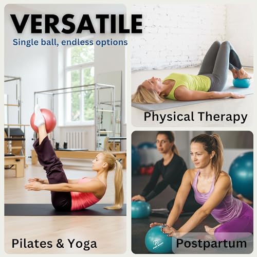 ProBody Pilates 볼 펌프 포함 소형 운동 공, 22.9cm(9인치) 바레 볼, 미니 소프트 요가 볼, 안정성을 위한 운동 공, 바, 피트니스, 복근, 코어, 물리 치료 및 물리 치료 공, 가정 체육관 및 사무실 - color: 블랙.