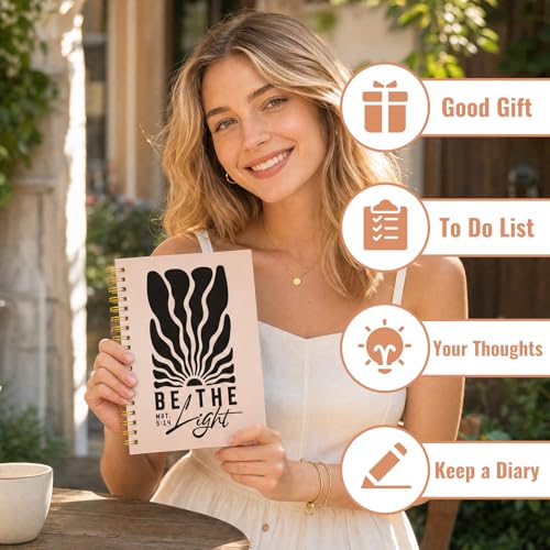 Inspirational Boho Christian Notebook - Religions Gift for Women, Be the Light Bible Verse Jounal, Christian Journaling for Church Notting Stationery Supplies - color: Be the Light