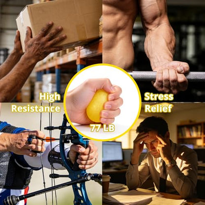 6-Pack Grip Strengthener Forearm Exerciser Set, Upgraded 2-in-1 Coordinated Training & Massage Kit, Multi-Resistance (5-77LB) for Athletes, Musicians & Office Relief (with 210D Storage Pouch)