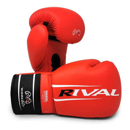 RIVAL Boxing RS60 2.0 Lace Up Sparring Gloves, Bigger Punching Surface for Maximum Protection - color: Red, size: 14 oz.