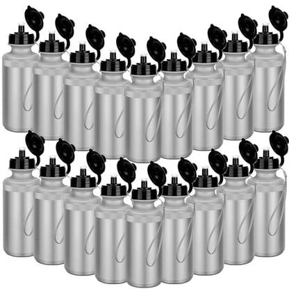 Zubebe 36 Pcs Sports Water Bottles Bulk Squeeze Reusable Bpa-free Plastic Water Bottles End of the Year Gifts Summer Gifts for Students School Travel Hiking Cycling Event Team Gift - color: Silver Gray