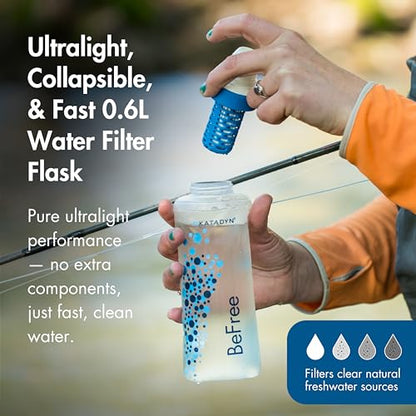 Katadyn BeFree Collapsible Water Filter Bottle 0.6L, Hiking & Trail Running - style: 0.6L - Slate Blue