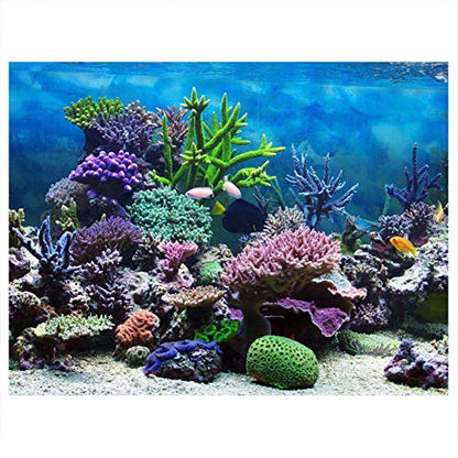 PVC Adhesive Undersea Backdrop, Aquarium Corals Photography Background Fish Poster(76 * 46cm) - size: 76*46cm