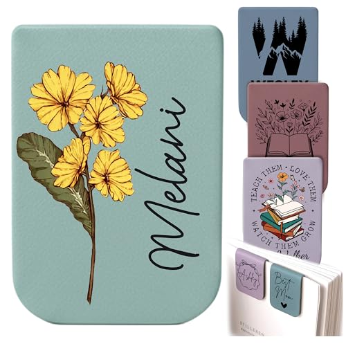 Personalized Magnetic Bookmark with Name, Floral Botanical Gift for Teachers