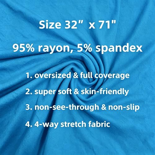 Lina & Lily Non-see-through Premium Jersey Maxi Hijab Head Scarf Wrap for Muslim Women - color: Azure Blue