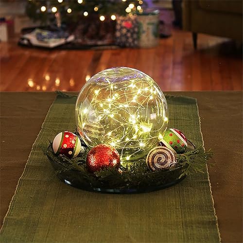 Achla Designs Flower Aquariums Glass Vase Set – Pack of 6 Glass Orb Flower Display Vases with Floral Frog Bases, Water Filled Flower Magnifier Centerpieces for Home or Events