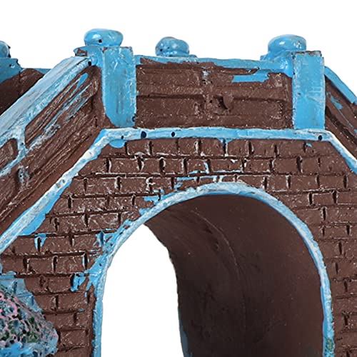 Fish Tank Arch Bridge Decor Resin Aquarium Ornament Simulation Brick Stone Design Miniature Landscape Hideout for Small Fish Shrimp 15cm