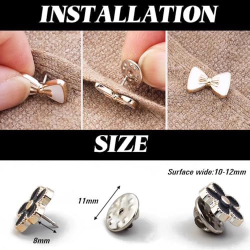 TIHOOD 100PCS Pearl Brooch Buttons, No Sew Instant Removable Reusable Cover Up Buttons Pins, Rhinestone Brooch Pins for Women Fashion, Replacement Safety Button
