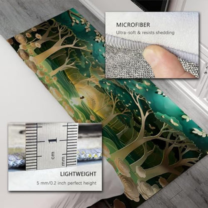 Cartoon Area Rug Green Flower and Jungle Theme Carpet Room Decor Machine Washable Floor Mat for Bedroom Living Room Cute Girl Gift Rug 4' x 5'3" - size: 4' x 5'3"