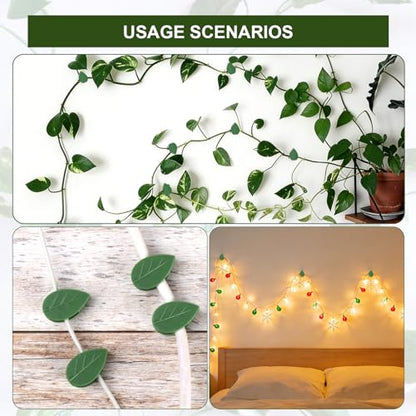 HNHMT 60 pcs Plant Wall Clips with 72 Pieces Acrylic Adhesive Sticker - Plant Climbing Wall Fixture Clips Plant Fixer Invisible Wall Vines Fixing Clips Self-Adhesive Hook Plant Clips