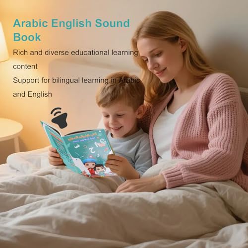 Alomejor Educational Sound Book, Bilingual Arabic English Sound Book, Interactive for Children's Language Development