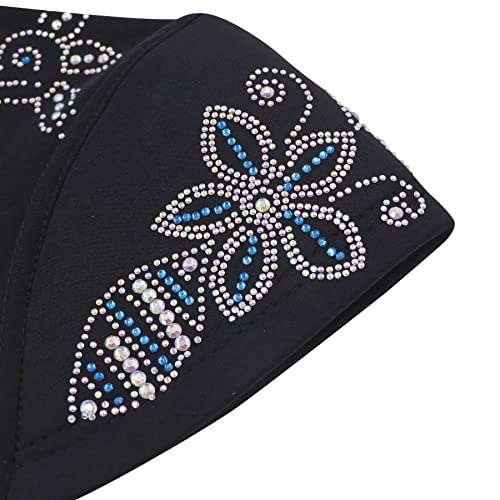 RARITYUS Women Bling Rhinestone Pearl Instant Scarf Muslim Hijab Fashion Shawl Head Wrap Turban Cap with Flower Accent - color: Z Color 4