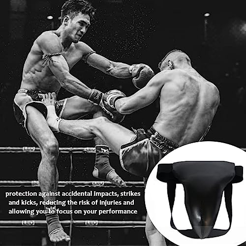 Men Boxing Groin Protector - Kickboxing Abdominal Support Gear Cup for Martial Arts, MMA Training Sports Fitness