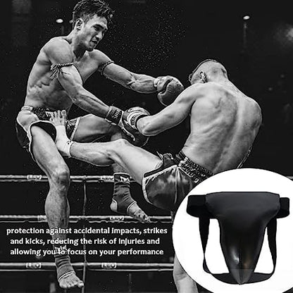 Men Boxing Groin Protector - Kickboxing Abdominal Support Gear Cup for Martial Arts, MMA Training Sports Fitness