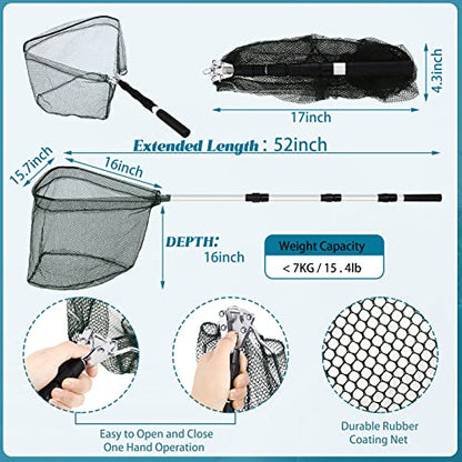 Sosation 134 Pcs Fishing Tool Kit Fishing Gear and Equipment Fishing Pliers Kit Fish Hook Remover Tool Fishing Lip Gripper Set Fishing Lures Baits Tackle Accessories (Blue, Cute Style)