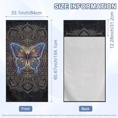 Boho Butterfly Print Towel Automotive Seat Covers Galaxy Print Athletic Towels for Car Seats with Storage Bag Absorbent Microfiber Towels Universal Fit Truck Sedan SUV - color: Black-Boho Butterfly Galaxy