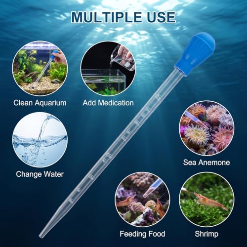 Aquarium Cleanings Dropper, Turkey Baster, Extra Long Blue Siphon for Fish Tank Aquariums Gravel Cleaner, Fishs Tanks Cleaning Tools for Fish Tank Cleaning, Waste Remover for Aquarium