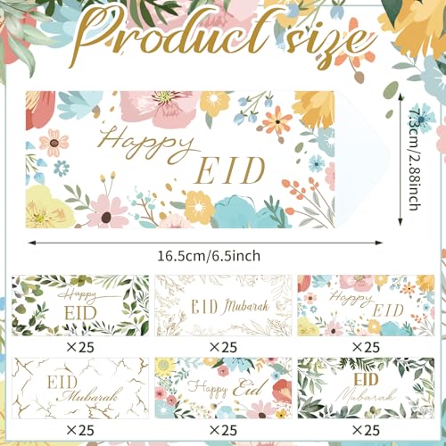 150 Pcs Eid Mubarak Money Envelopes 6.5x2.88 Inch Eid Al Adha Cash Gift Card Holders Pocket Muslim Gift Envelopes for Holiday Party Supplies Celebrations Decorations(Natural) - style: Natural