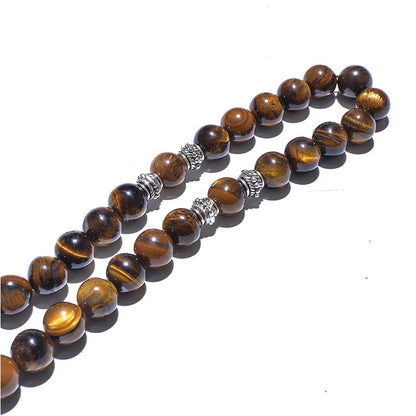 Tasbih Prayer Beads Allah & Muhammad Islamic Prayer Rosary Muslim Islam Misbaha Tasbeeh Sibha 99 Prayer Beads Necklace 33 Prayer Beads Bracelet - color: 10mm Tiger Eye