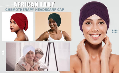 Fxhixiy Women Hijab Chemo Skullies Beanie, Twisted Turban Cap, Cancer Hair Cover Headwrap - color: Black