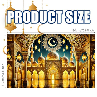 Nuxovilar 대형 라마단 무바라크 배너 - 폴리에스터 109.2 x 180cm(43 x 71인치) 모스크, 마당, 야외 장식용 (sh01472) - color: sh01472