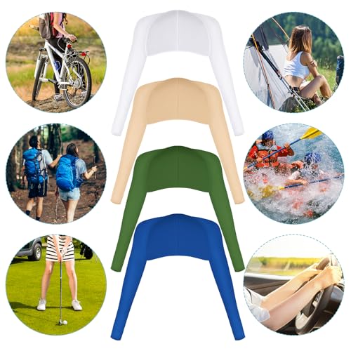 Yookat 4 Pieces Cooling Shawl Golf Cooling Shawl Arm Sleeve Sun Protection Golf Shrug for Women Men Outdoor Sports - color: Nude, Blue, Green, White