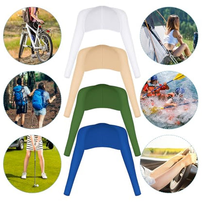 Yookat 4 Pieces Cooling Shawl Golf Cooling Shawl Arm Sleeve Sun Protection Golf Shrug for Women Men Outdoor Sports - color: Nude, Blue, Green, White
