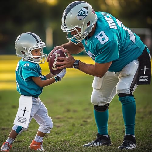 lotoo 2 Pcs Christian Cross Football Towel,Cotton Faith Bible Hook Loop Closure Quarterback QB Sports Towel for Men Youth Boys Adults - color: Proverbs 3:5(2pcs）