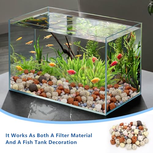 Bio Aquarium Filter Media, Bio Ceramic Ring Balls Media Set for Aquarium Filter, Pond and Fish Tank (500g, 1.1lb)