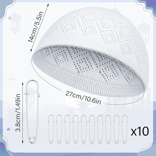 Suhine 14 Pcs Ihram for Umrah Men Towel Waist Belt Hat Pins - size: S Size for Teen