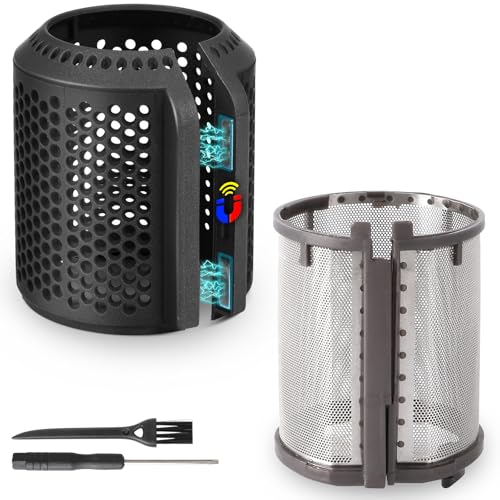 Magnetic Hair Dryer Filter + Inner Filter Compatible with Dyson Supersonic | For HD01 HD03 HD08 HD07 HD15 Hair Dryer Replacement Parts, Hair Dryer Outer Filter Repair Accessories (Black) - color: Black