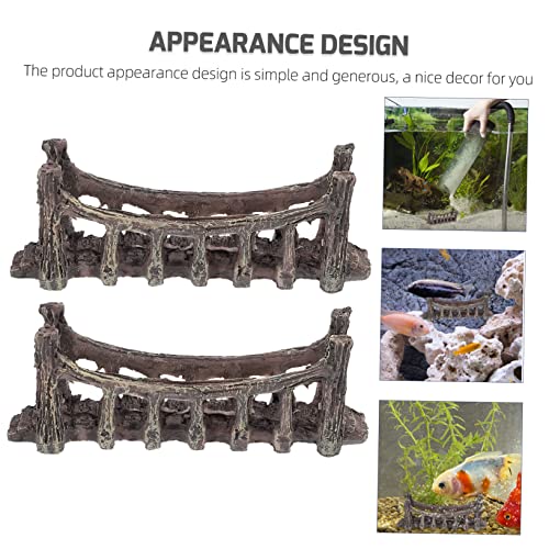 VICASKY 2pcs Bridge Decor for Fish Tank Simulated Aquarium Ornament Lightweight and Compact for Aquatic Landscaping and Tabletop Decoration