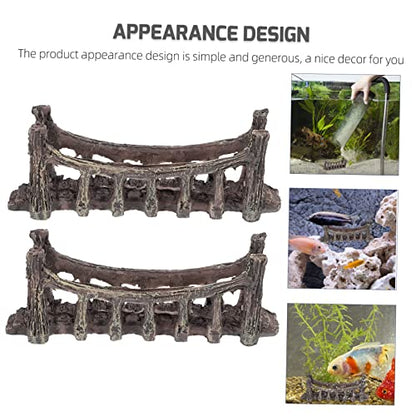 VICASKY 2pcs Bridge Decor for Fish Tank Simulated Aquarium Ornament Lightweight and Compact for Aquatic Landscaping and Tabletop Decoration