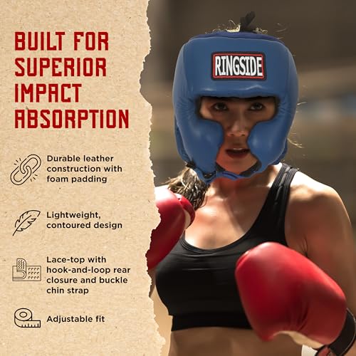 Ringside Competition Boxing Muay Thai MMA Sparring Head Protection Headgear with Cheeks - color: Gold, size: Small