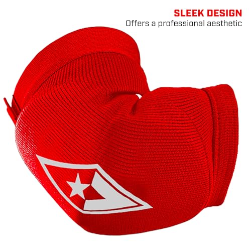 Revgear Slip-on Muay Thai Signature Elbow Pads, MMA, Jiu Jitsu, Krav MAGA - color: Red, size: Small-Medium