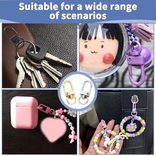 18PCS Colorful Lobster Claw Clasps for Keychains, Metal Keychain Hooks Swivel Snap Clasp Hooks Keychain Clips for DIY Crafts, Jewelry, Bags, Needlework - 1.26x0.48 in