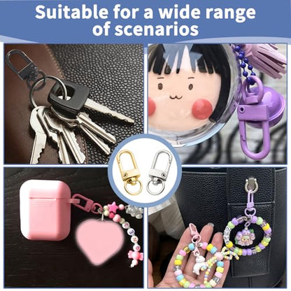 18PCS Colorful Lobster Claw Clasps for Keychains, Metal Keychain Hooks Swivel Snap Clasp Hooks Keychain Clips for DIY Crafts, Jewelry, Bags, Needlework - 1.26x0.48 in